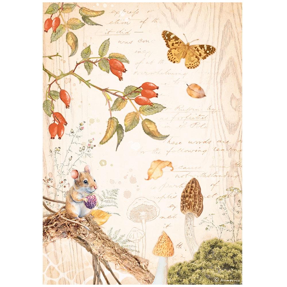 Woodland Butterfly Rice Paper Decoupage Sheet