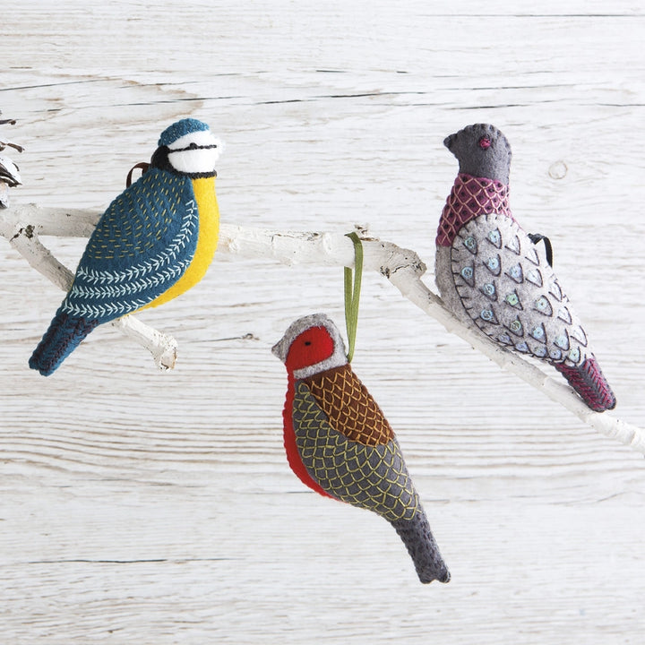 Folk Embroidered Felt Birds by Corinne Lapierre