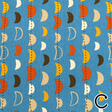 Textile Pantry Japanese Canvas Fabric - Scandi Moons by Yoko Saito, Colorway C Yoko Saito Scandi Moons Japanese Canvas Fabric - Textile Pantry