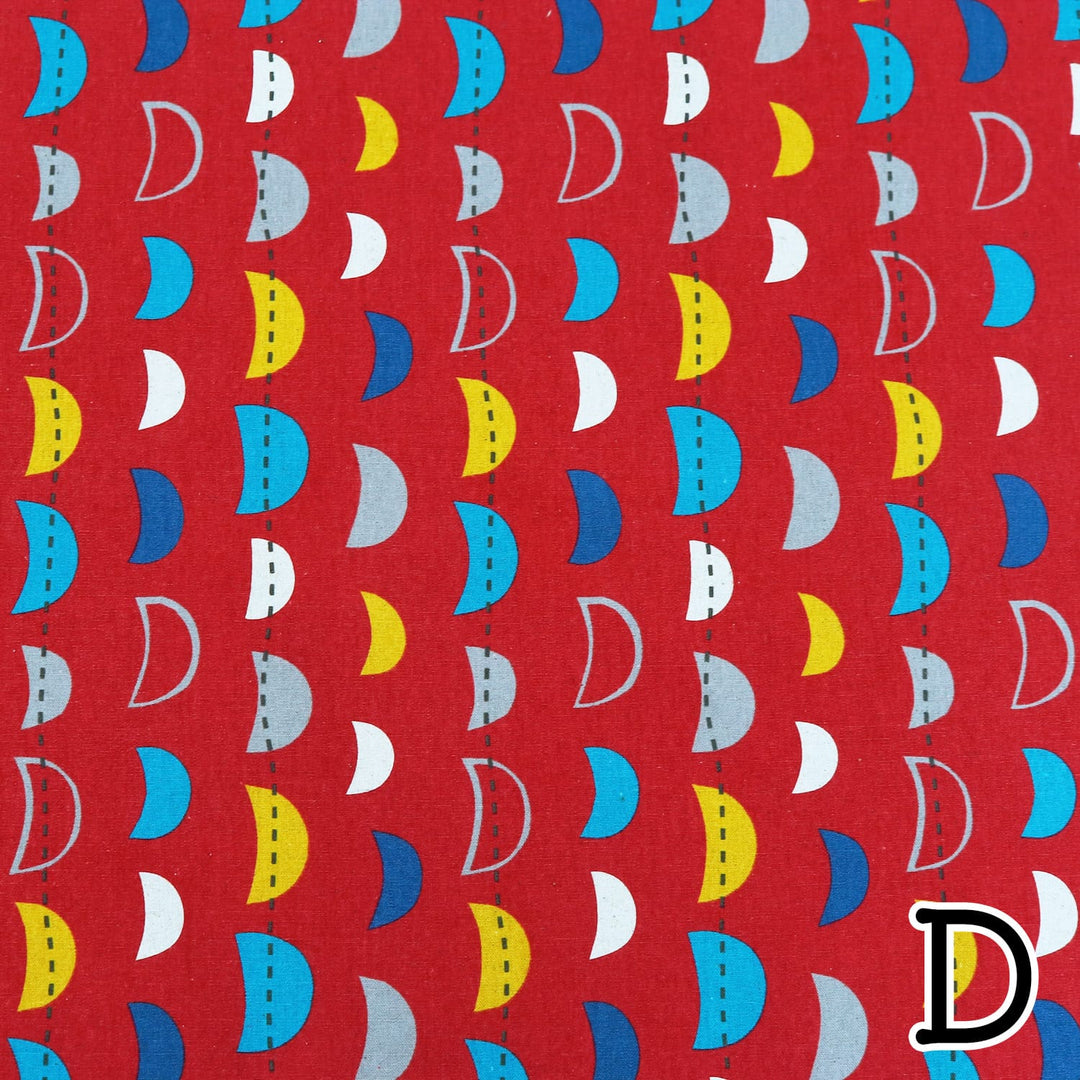 Textile Pantry Japanese Canvas Fabric - Scandi Moons by Yoko Saito, Colorway D Yoko Saito Scandi Moons Japanese Canvas Fabric - Textile Pantry