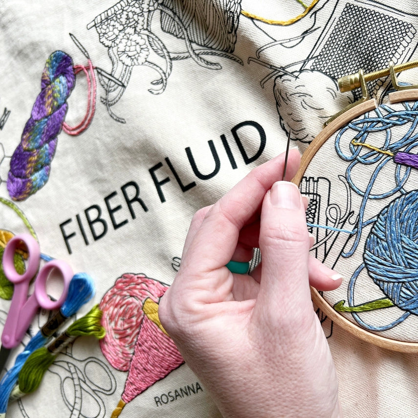 Fiber Fluid Tote Bag Embroidery Kit