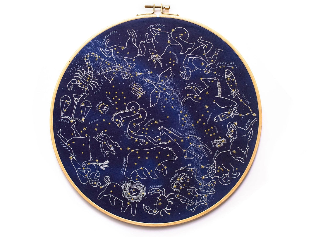 Star Map 11" Embroidery Hoop Kit