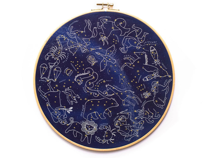 Star Map 11" Embroidery Hoop Kit