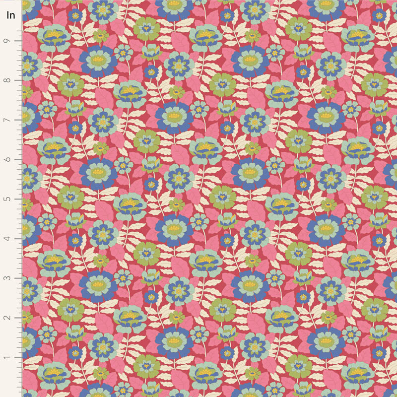 Pink floral fabric Beverly 10-inch