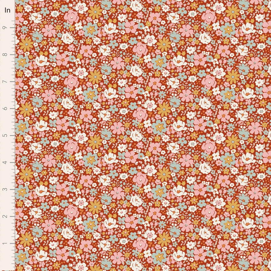 Village Life by Tilda - Esther, Rust Fabric Village Life by Tilda - Esther, Rust Fabric