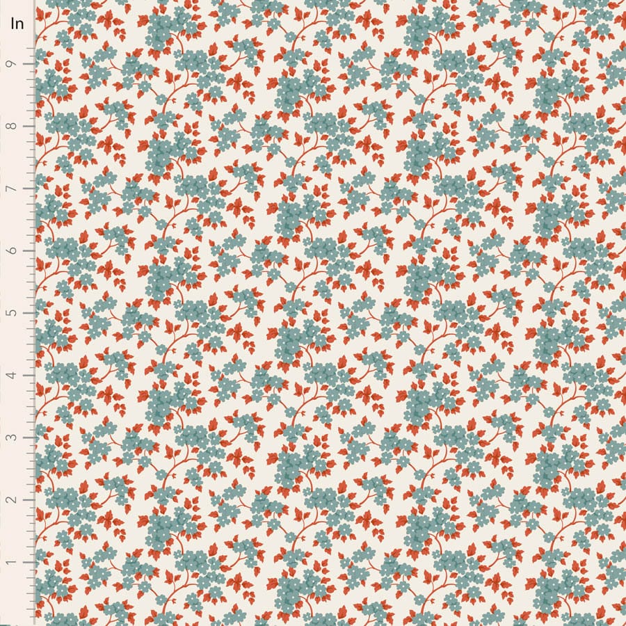 Village Life by Tilda - Ruth, Teal Fabric Village Life by Tilda - Ruth, Teal Fabric