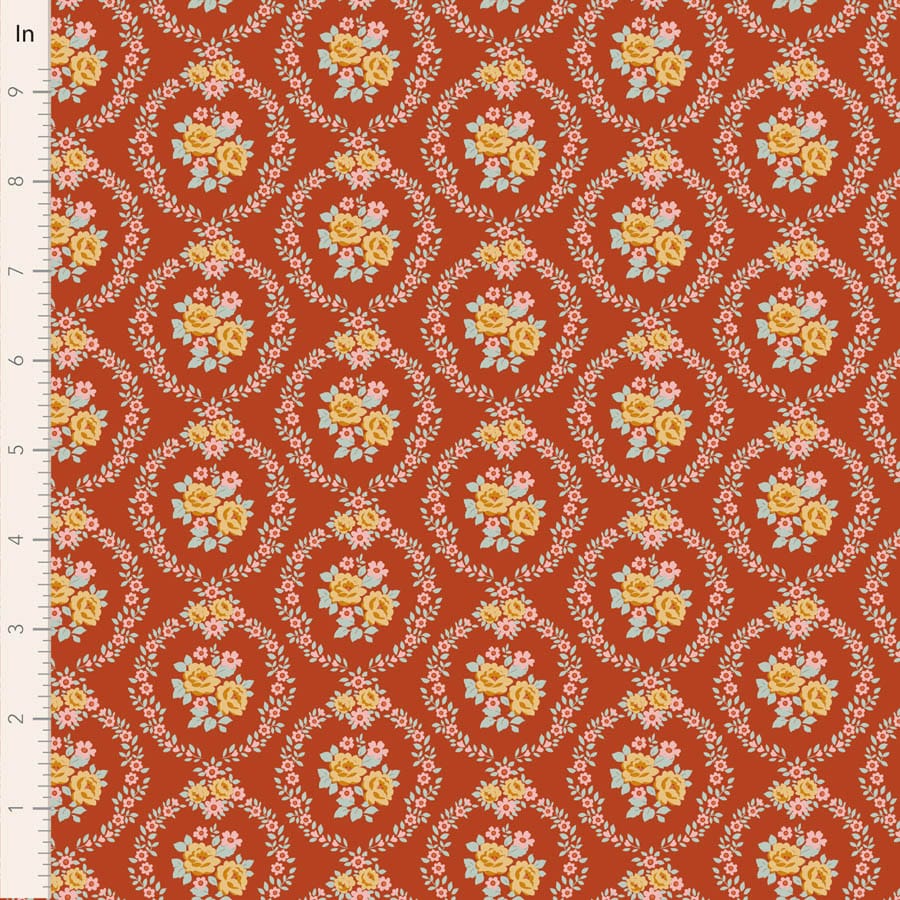 Village Life by Tilda - Mable, Rust Fabric Village Life by Tilda - Mable, Rust Fabric