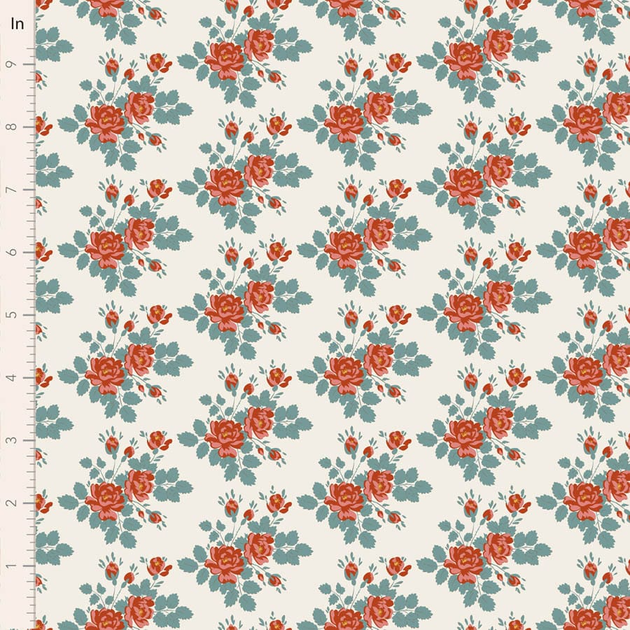 Village Life by Tilda - Myrtle, Teal Fabric Village Life by Tilda - Myrtle, Teal Fabric