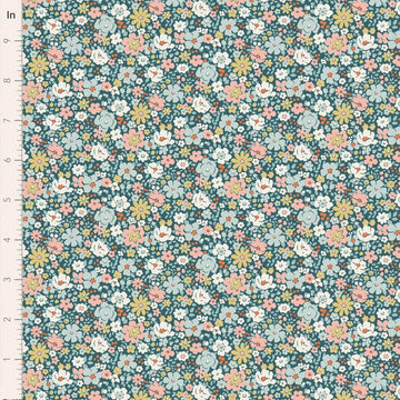 Village Life by Tilda - Esther, Petrol Fabric Village Life by Tilda - Esther, Petrol Fabric