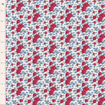 Village Life by Tilda - Margot, Burgundy Fabric Village Life by Tilda - Margot, Burgundy Fabric