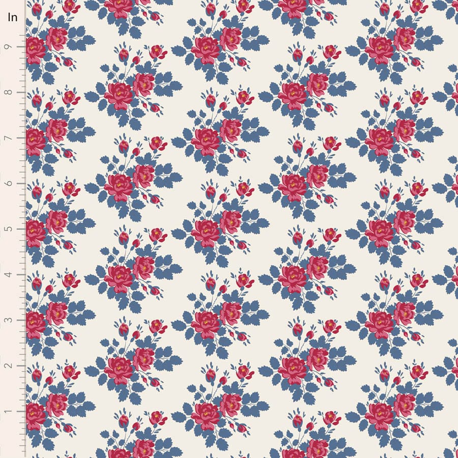 Village Life by Tilda - Myrtle, Blue Fabric Village Life by Tilda - Myrtle, Blue Fabric
