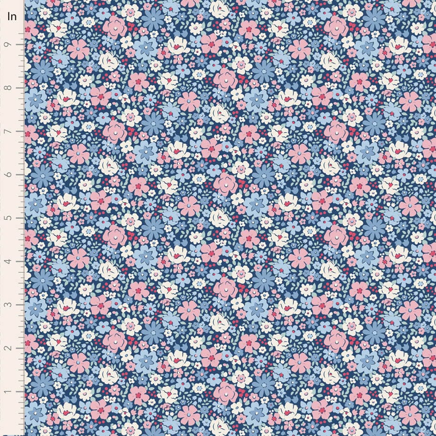 Village Life by Tilda - Esther, Blue Fabric Village Life by Tilda - Esther, Blue Fabric