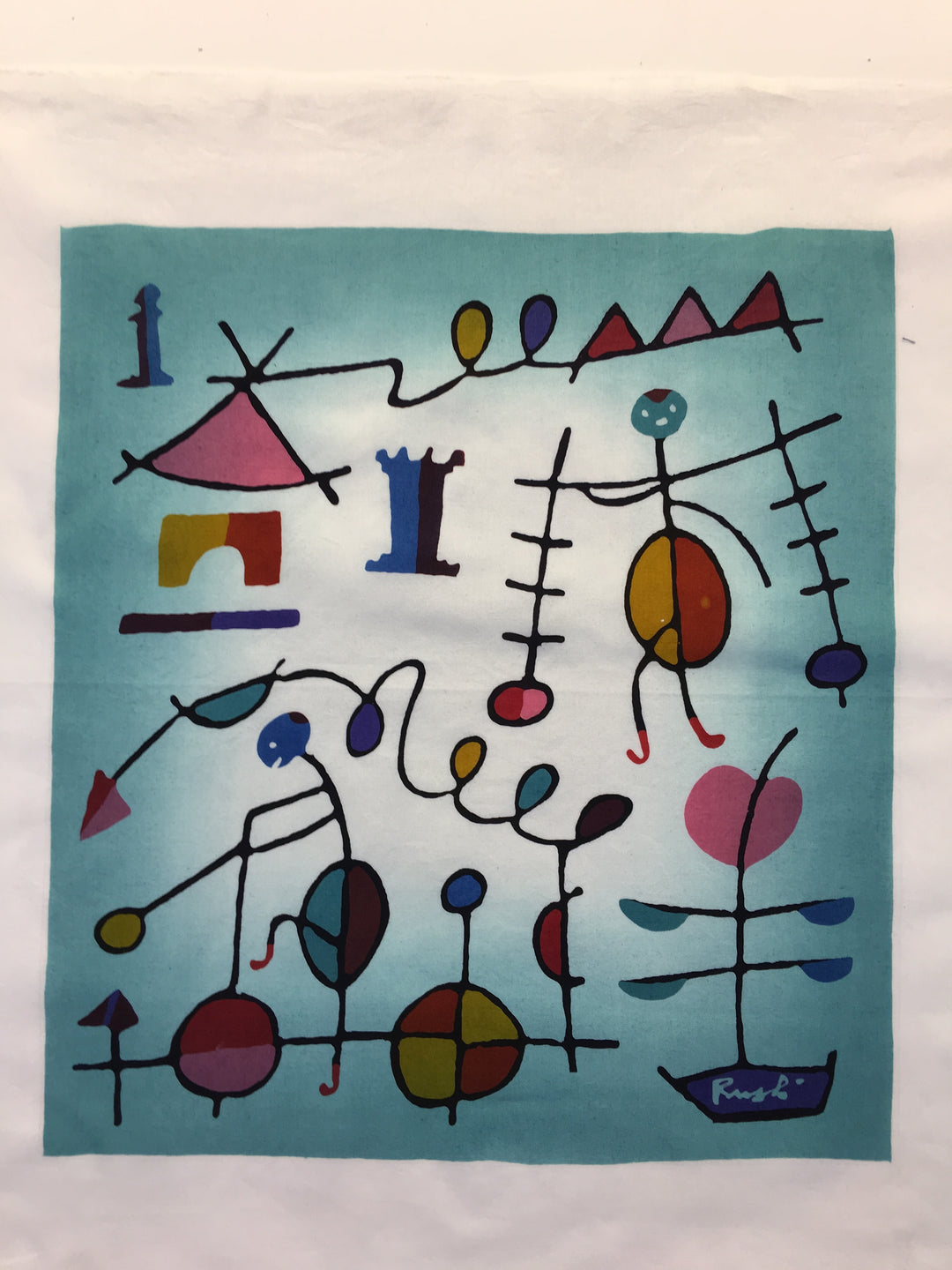 Rusli Batik Panel, Bicycle, Man, Plant, Chess Piece on Sage, medium