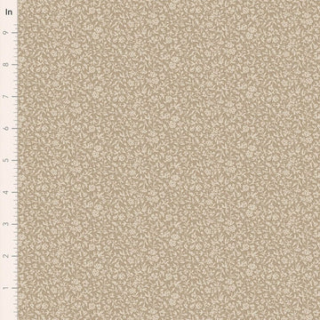 110148EveClay-10in fabric, tan floral pattern