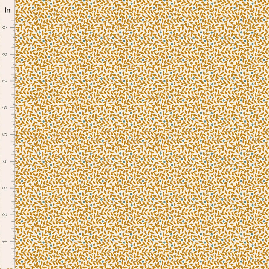 Village Life by Tilda - Lillian, Ochre Fabric Village Life by Tilda - Lillian, Ochre Fabric