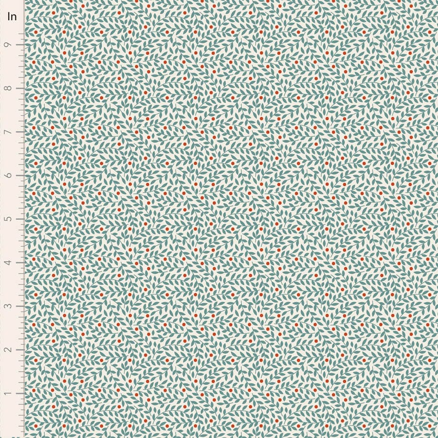 Village Life by Tilda - Lillian, Teal Fabric Village Life by Tilda - Lillian, Teal Fabric