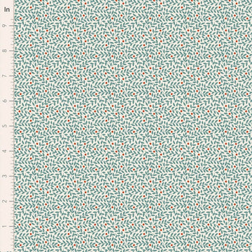 Village Life by Tilda - Lillian, Teal Fabric Village Life by Tilda - Lillian, Teal Fabric