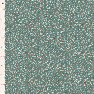 Village Life by Tilda - Mae, Teal Fabric Village Life by Tilda - Mae, Teal Fabric