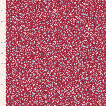 Village Life by Tilda - Mae, Burgundy Fabric Village Life by Tilda - Mae, Burgundy Fabric