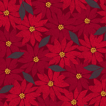 Holiday Stitches - Stitched Poinsettia, Red Holiday Stitches - Stitched Poinsettia, Red