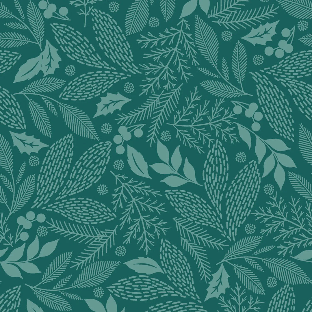 Holiday Stitches - Stitched Evergreen, Deep Green