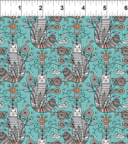 Whimsy, Teal Cats