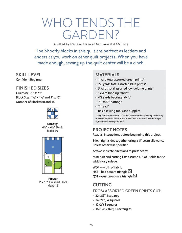 Page with text and quilt block diagrams.