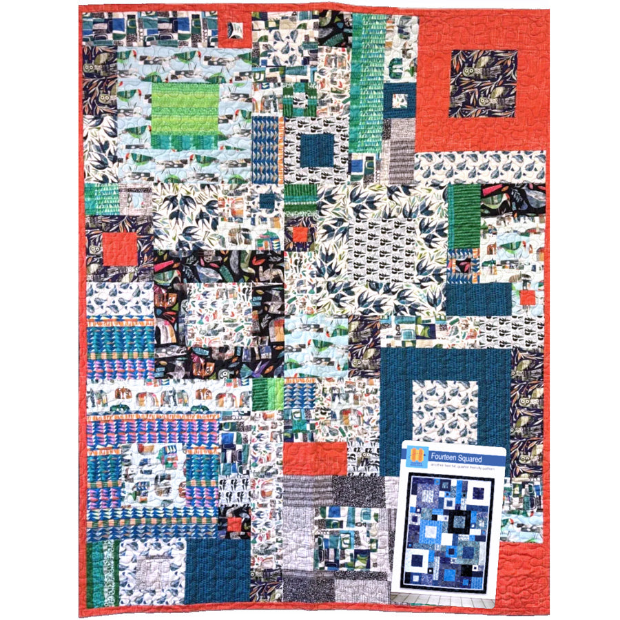 Fourteen Squared Quilt Kit with Flying South fabrics from Clare Young