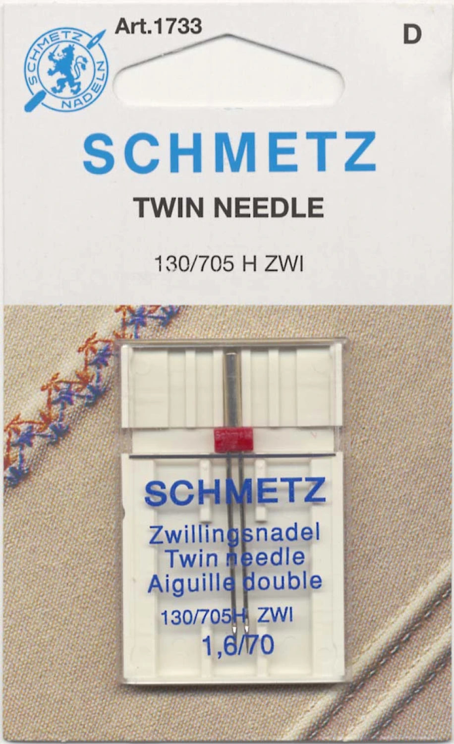 Schmetz Twin Machine Needle Size 1.6mm/70 (1 pk)
