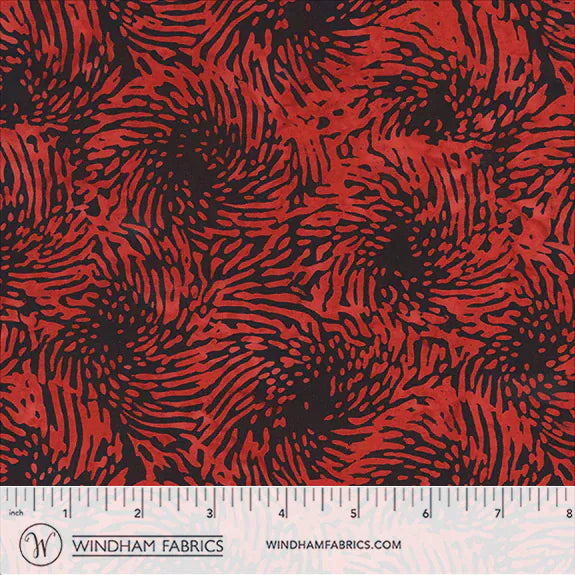 Claret Batiks By Anthology - Spiral, Claret