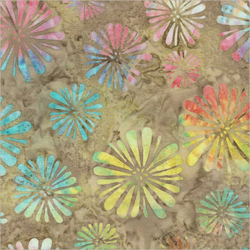 Haley Batiks By Anthology - Blooms, Toffee Haley Batiks By Anthology - Blooms, Toffee