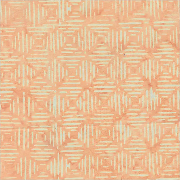 Haley Batiks By Anthology - Line Squares, Peach Haley Batiks By Anthology - Line Squares, Peach
