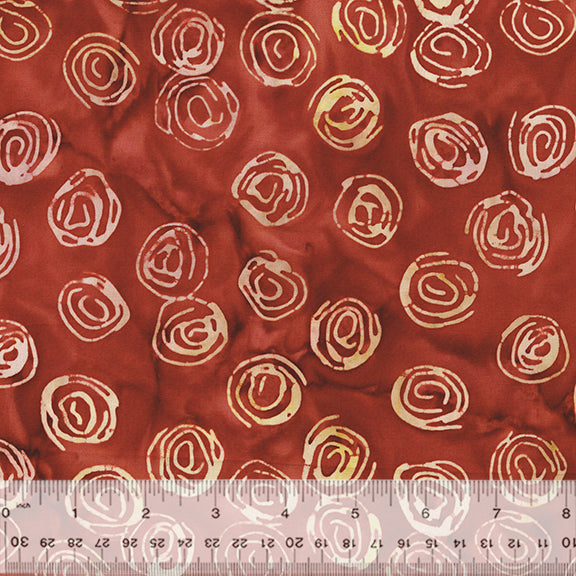 Carnelian Batiks By Anthology, Scribble Dot - Rosewood