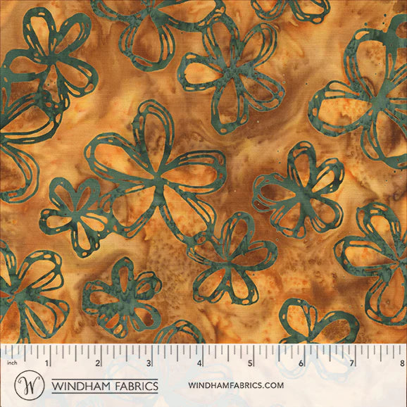 Hazel Batiks By Anthology - Flower Sketch, Bronze