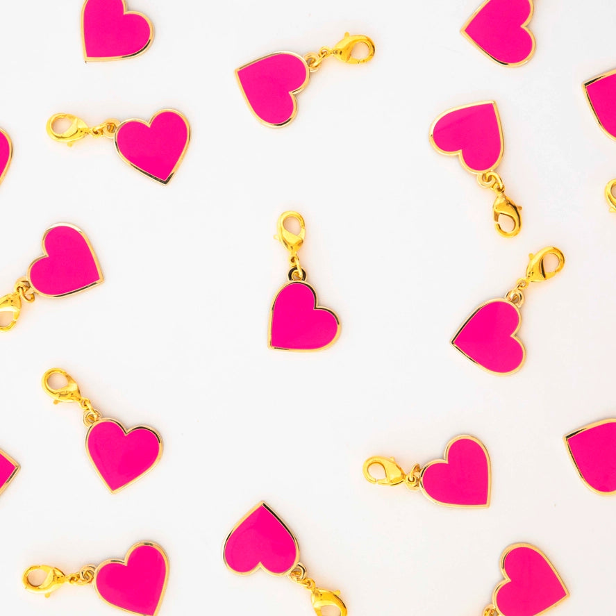 Pink Heart Removable Zipper Charm by Sarah Hearts