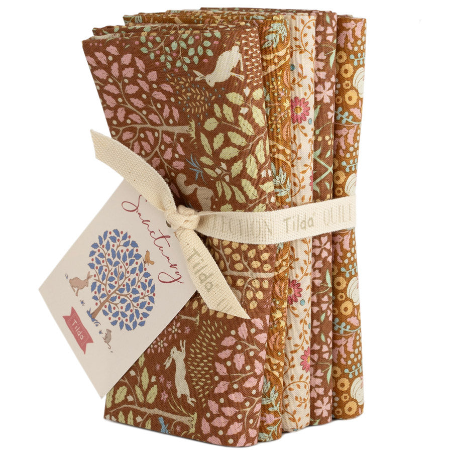 Tilda Sanctuary Fat Quarter Bundle, Caramel Ochre