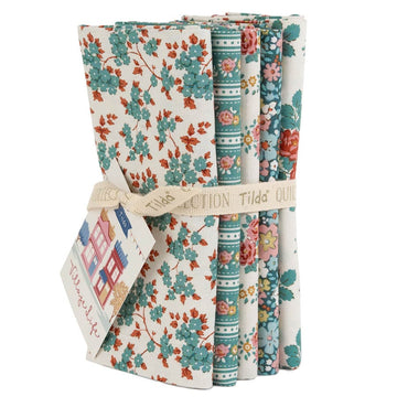 Village Life by Tilda - Fat Quarter Bundle, Petrol/Teal Fabric Village Life by Tilda - Fat Quarter Bundle, Petrol/Teal Fabric