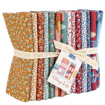 Village Life by Tilda - Fat Quarter Bundle, 14 Fabrics Blenders & Extras Fabric Village Life by Tilda - Fat Quarter Bundle, 14 Fabrics Blenders & Extr