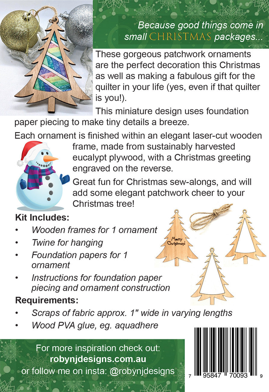 3216EU_1 Christmas tree ornament kit, patchwork design