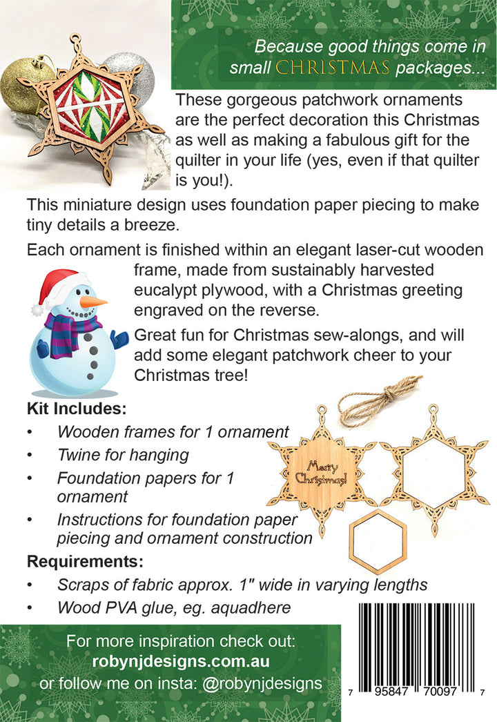 3218EU_1 Christmas patchwork ornament kit details