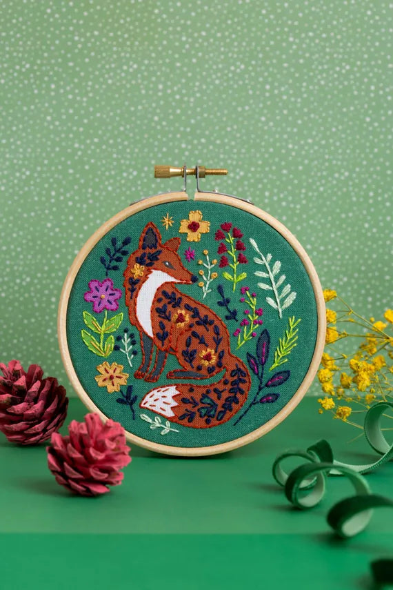 Folk Fox Mini Embroidery Kit by Hawthorn Handmade