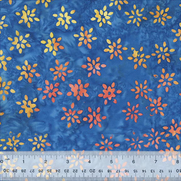 Sunset Sky Batik - Sparking Flowers, Blue