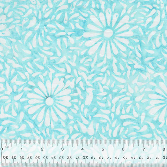 Lollypop Batik - Daisy Petals, Powder Blue