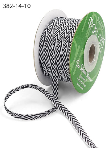 382-14-10 Black and white chevron ribbon spool