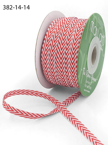 Red & white chevron ribbon spool, 382-14-14