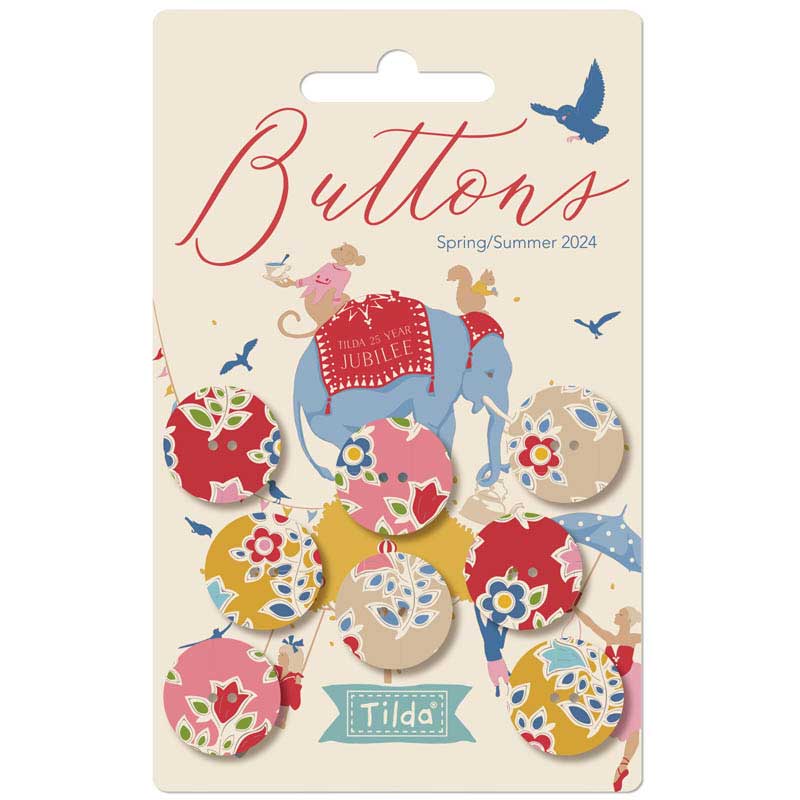 Tilda Jubilee, Farm Flower Buttons (8 pcs.), 18 mm