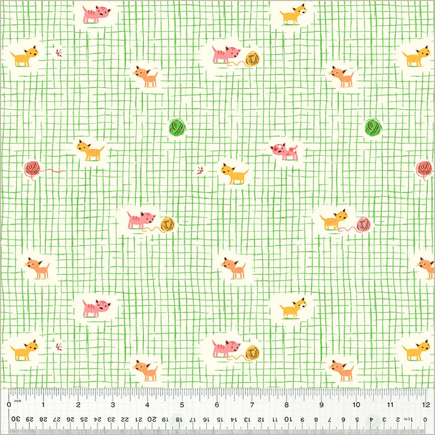 Heather Ross Favorites - Kitten Plaid, Green