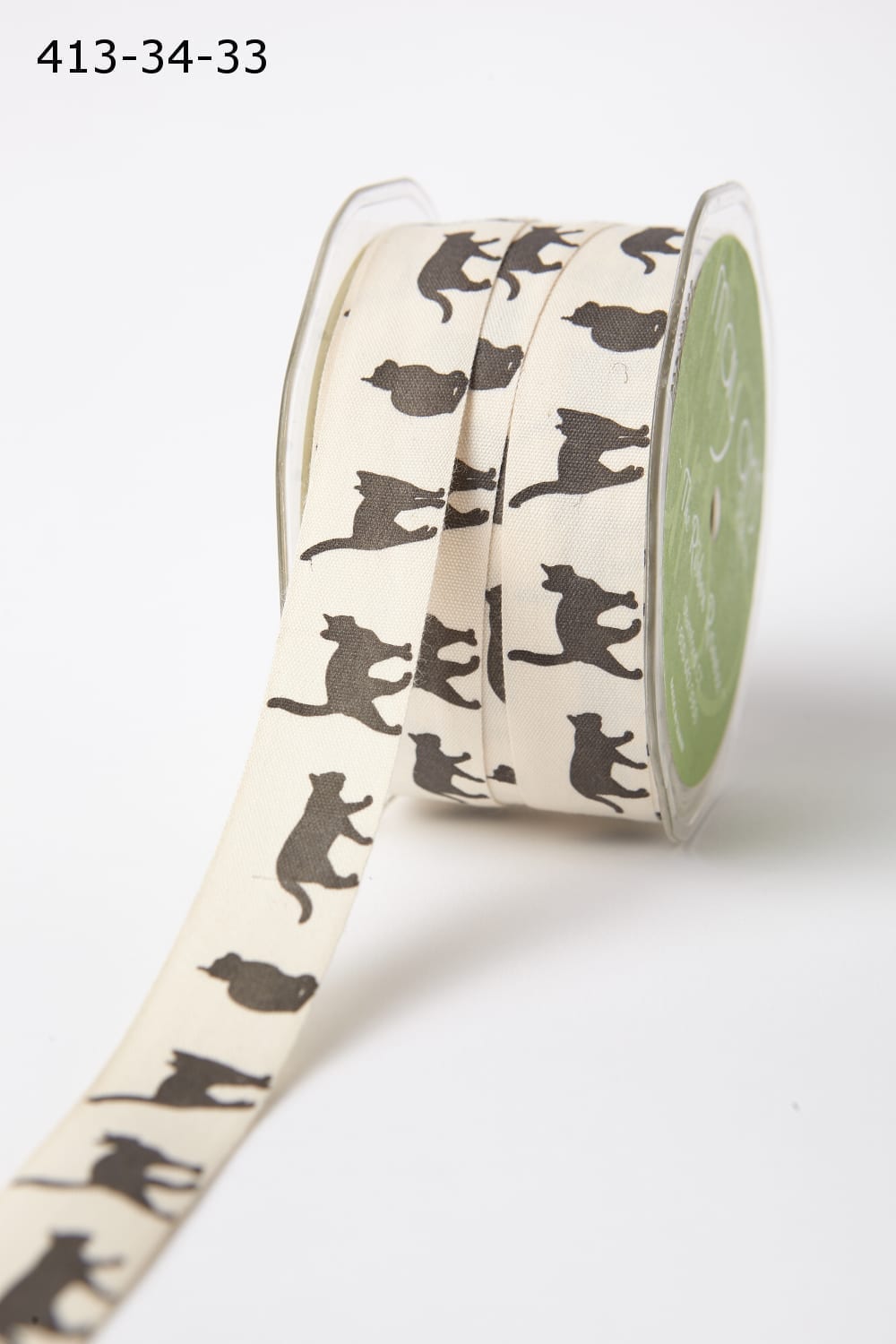 3/4 in. Ivory Canvas Ribbon, Cats Sold by the Yard