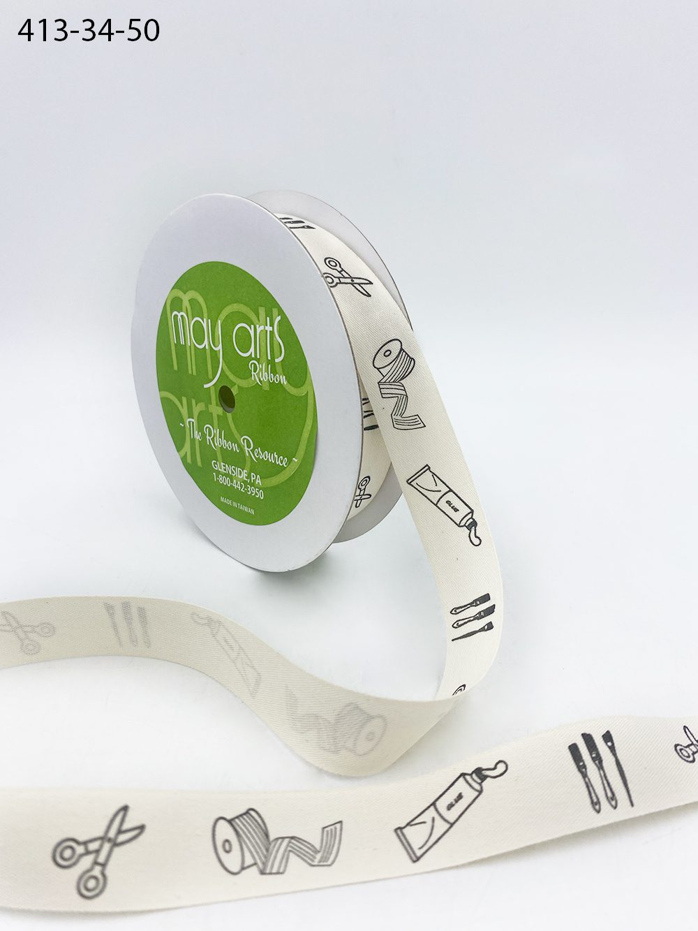 3/4 in. Ivory Canvas Ribbon, Art Supplies