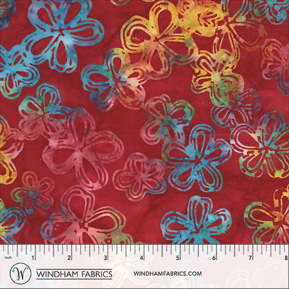 QE8: Charm Batiks By Anthology - Etched Flowers, Valentine